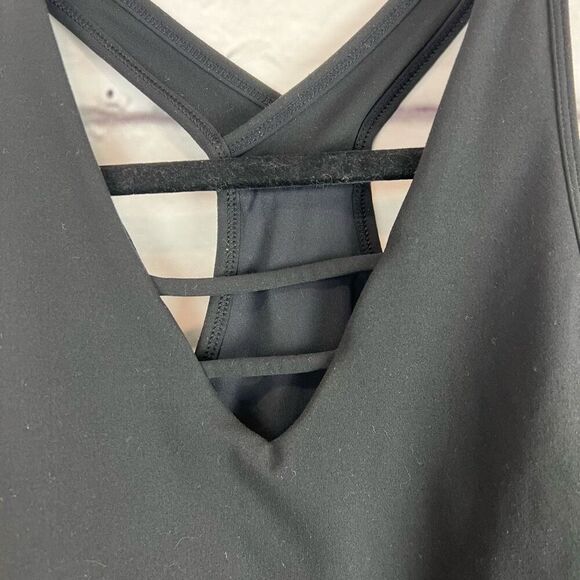Zyia Women's 3XL Black Criss Cross Crop Top Activewear Tank - Picture 3 of 7